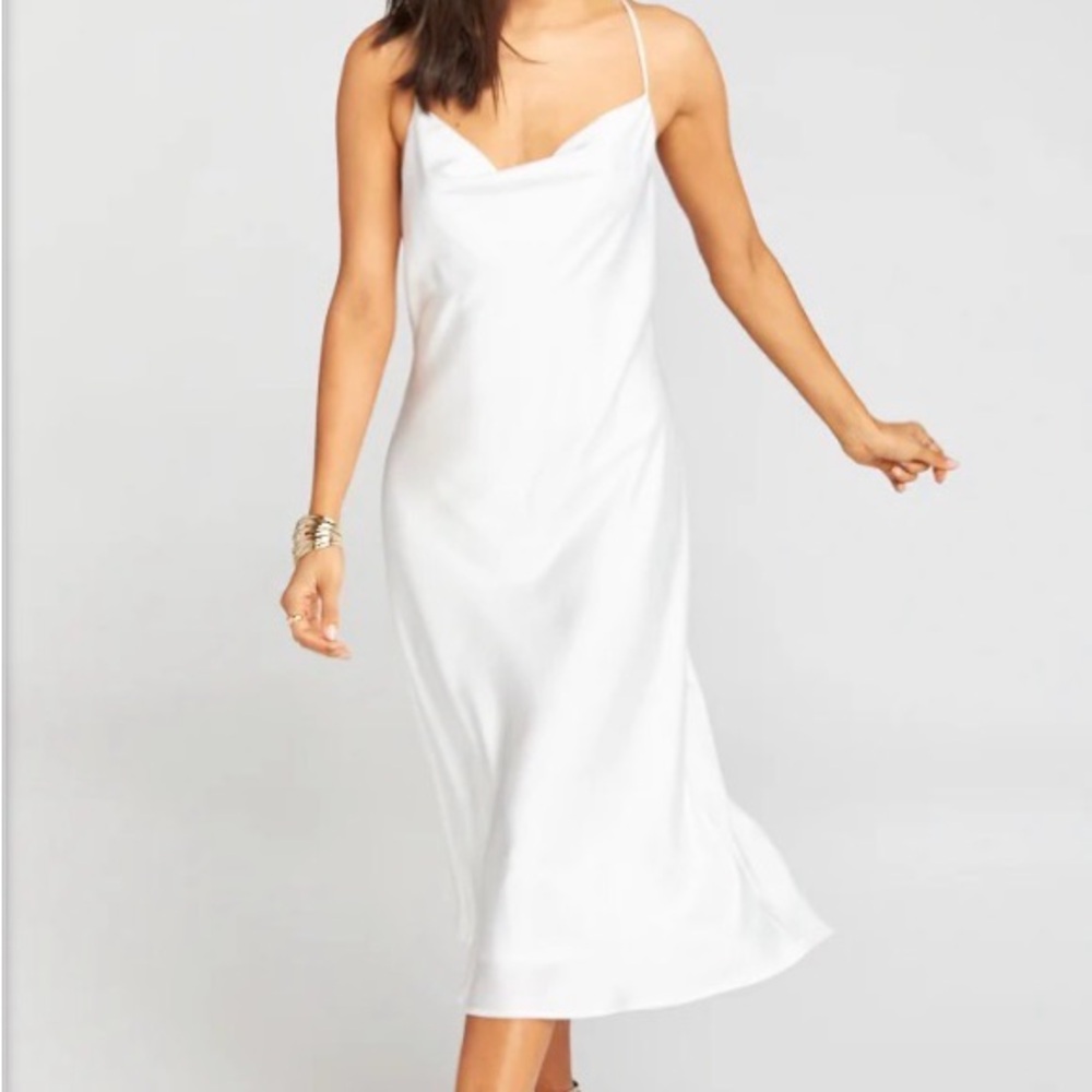 Show Me Your MuMu White Satin Gown